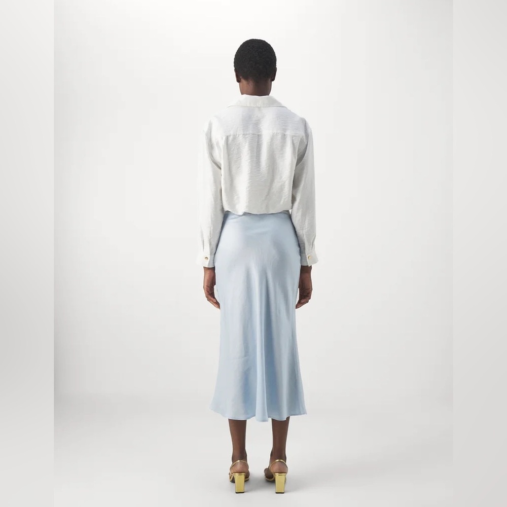 Sandro SKYN Zalando Light Blue Slip Midi Skirt - Picture 2 of 8